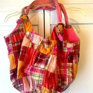 Pink plaid boho style bag!